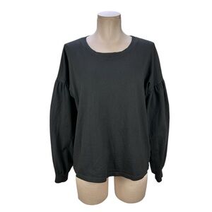 Michael Stars Balloon Long Sleeve Boxy Cotton T-shirt Dark Gray Size XS